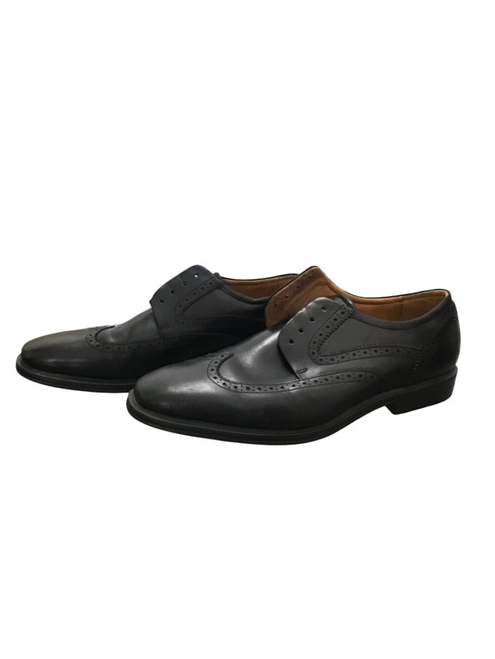 FLORSHEIM -MENS BLACK OXFORDS LEATHER UPPERS LACE UPCASUAL DRESS SHOES SIZE 11.5